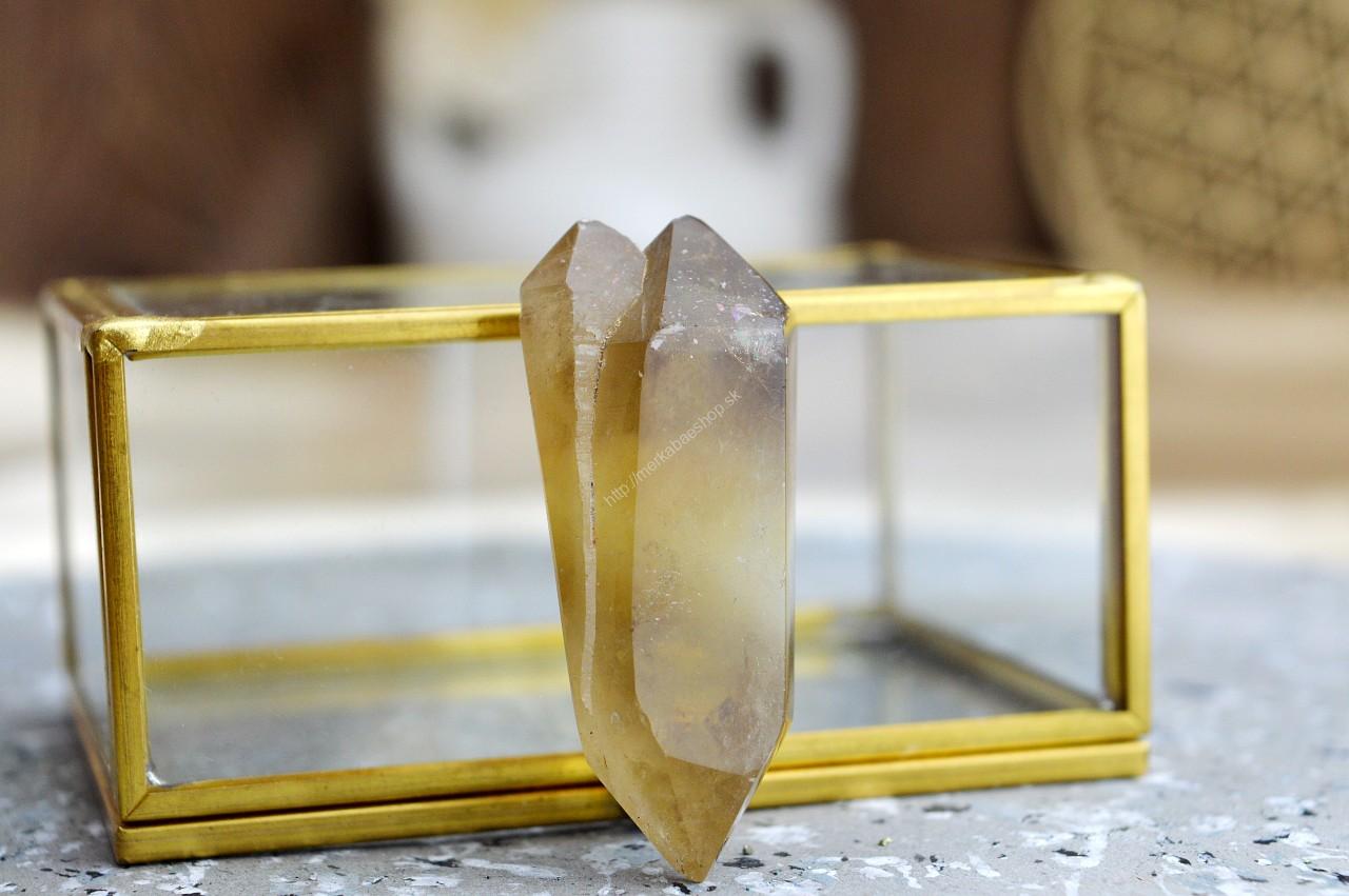 Obojstranný generátor/obelisk z pravého CITRÍNU #2- Hojnosť, Radosť, Šťastie, Zdravé trávenie, Znižuje Strach a Obavy