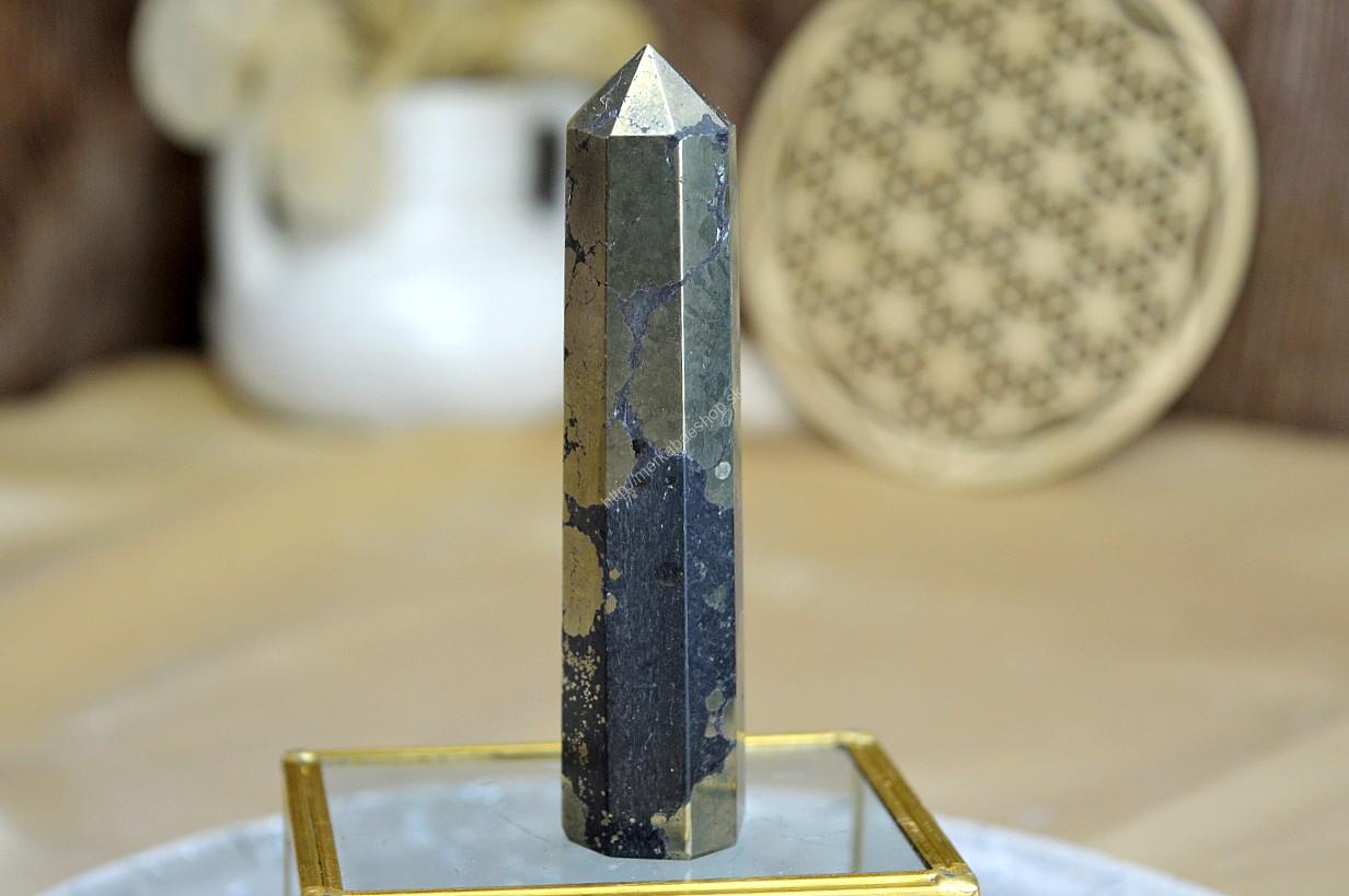 Generátor/Obelisk Hojnosti, Ochrany, Šťastia a Očisty PYRIT so ŠUNGITOM #2