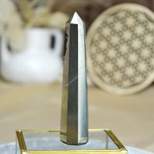 Generátor/Obelisk Hojnosti, Ochrany, Šťastia a Očisty PYRIT so ŠUNGITOM #3