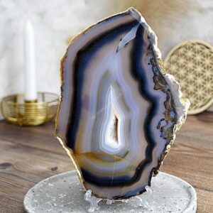 ACHÁT ŠEDÝ plát Duchovného rastu a emocionálnej úľavy #1 - 21 cm