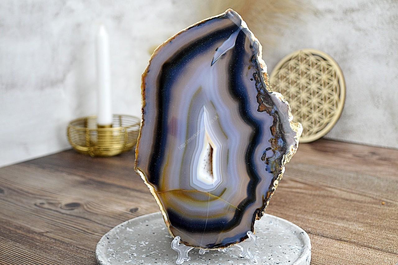 ACHÁT ŠEDÝ plát Duchovného rastu a emocionálnej úľavy #1 - 21 cm