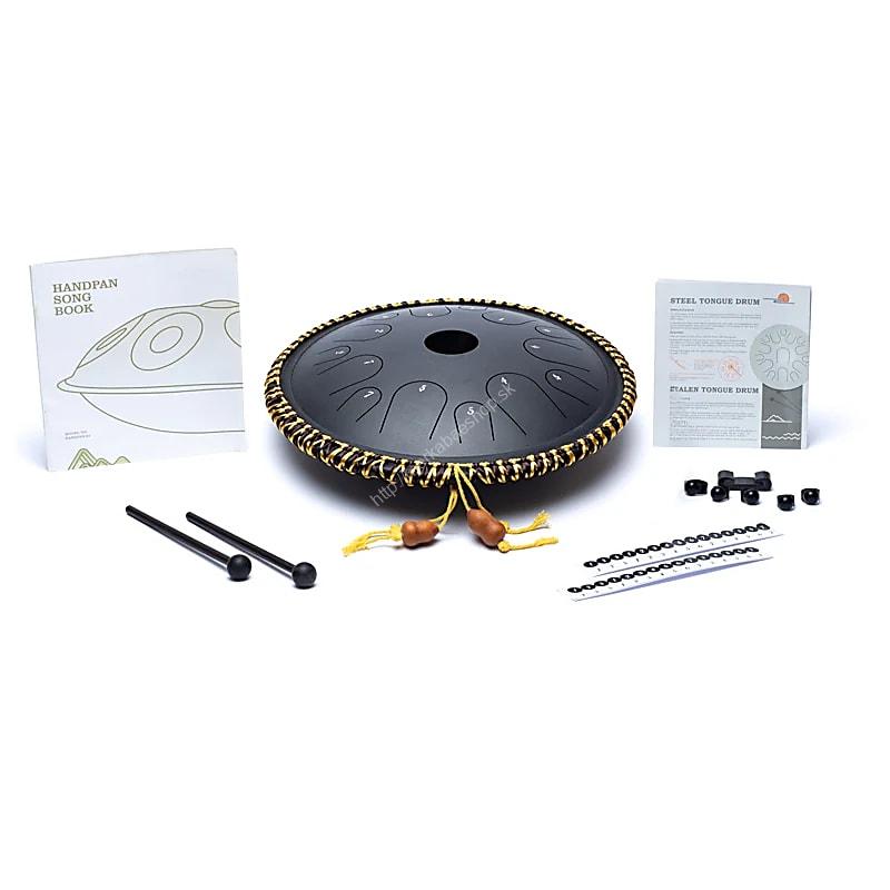 Hluru Jazýčkový Bubon čierny 36cm, 14 nôt C-Dur + paličky+ ochranná taška – Obrázok 7