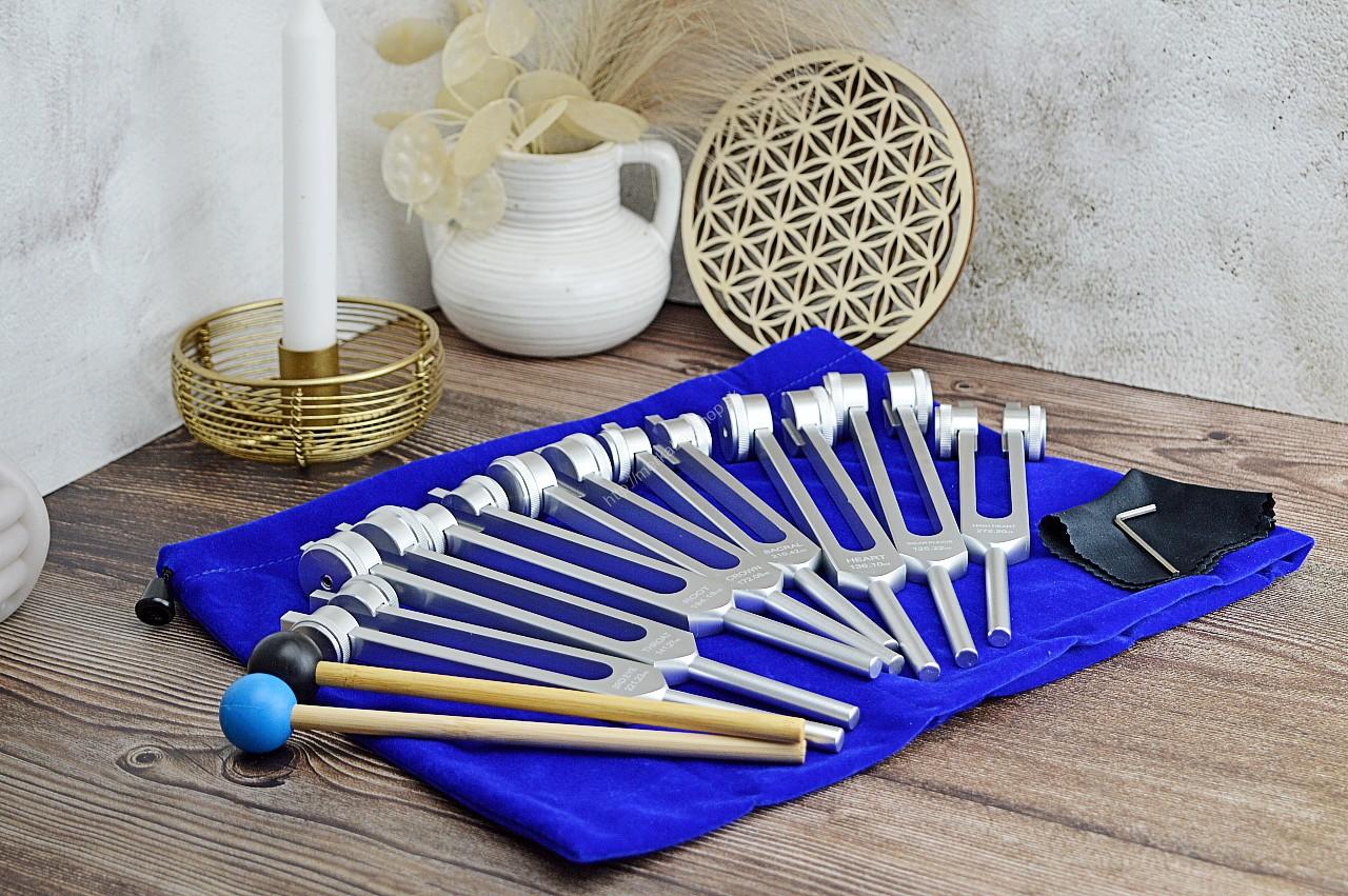 Sada Terapeutických Ladičiek 7Čakier so závažím + 8 vyššia čakra (8ks ladičiek + obal + 2ks gong )