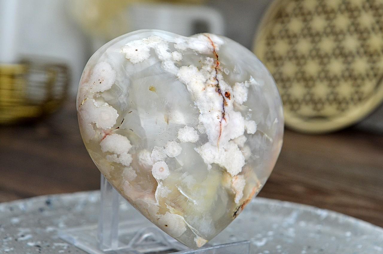 Srdce ACHÁT KVETINOVÝ (Achát / Chalcedón) #1 – Rozkvet, Láska, Pozitivita, Vášeň, Radosť – Obrázok 2