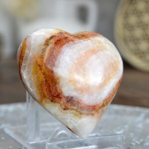 Srdiečko ZLATÝ ÓNYX/ARAGONIT #5 - Šťastie, Láska, Rovnováha Jin Jang
