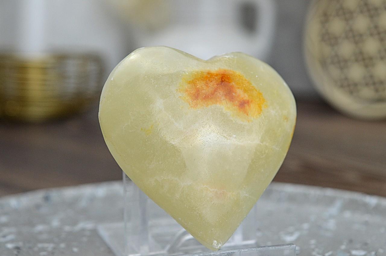 Srdiečko ZLATÝ ÓNYX/ARAGONIT #4 - Šťastie, Láska, Rovnováha Jin Jang