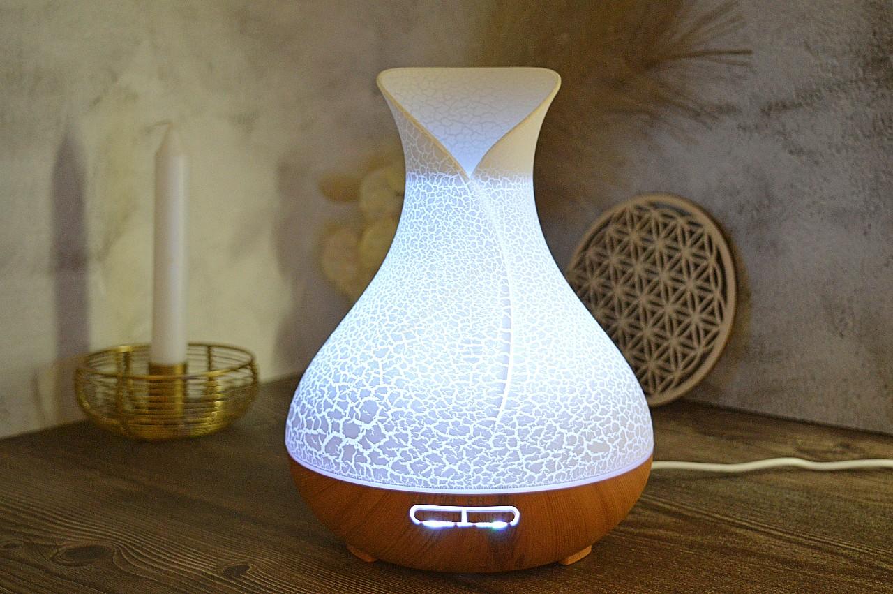 Veľký Palma Aroma Difúzor LED - 7 Farieb , Popraskaný efekt – Obrázok 7