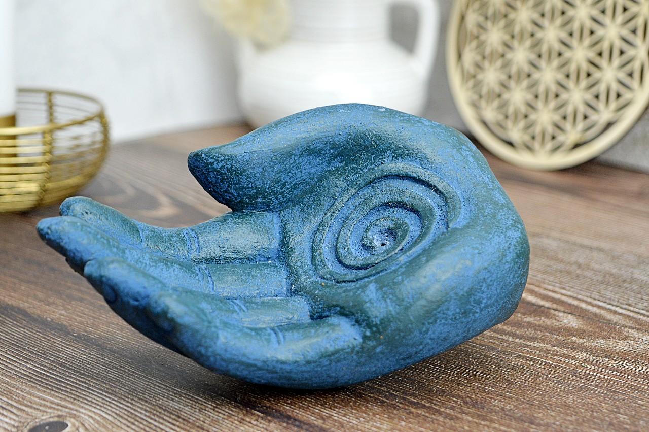 Štýlový kamenný stojan na Vonné Tyčinky RUKA - Energetická Špirála - Rast a Nový Život – Obrázok 2