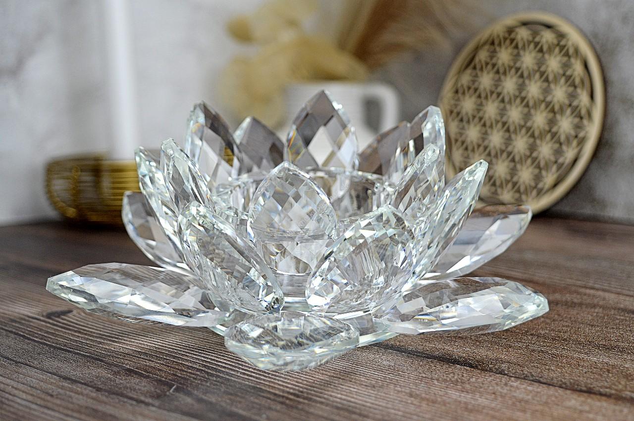 KRYŠTÁLOVÝ LOTOS svietnik Veľký 22 cm, 1kg