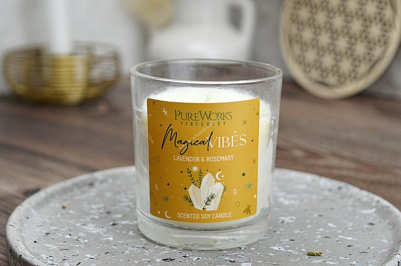 Sójová vonná Sviečka MAGICKÉ VIBRÁCIE Levanduľa + Rozmarín