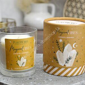 Sójová vonná Sviečka MAGICKÉ VIBRÁCIE Levanduľa + Rozmarín