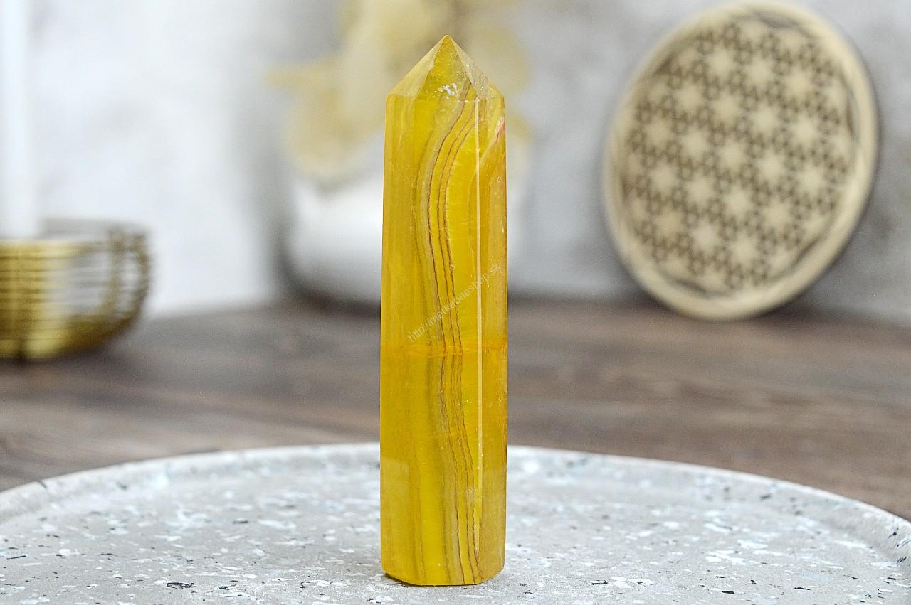 Generátor/ obelisk FLUORIT ŽLTÝ #1– Dosiahnutie cieľov, Tvorivá energia, Očista, Meditácia