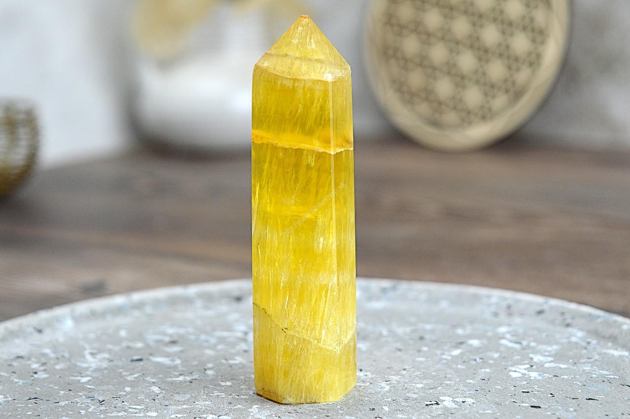 Generátor/ obelisk FLUORIT ŽLTÝ #2– Dosiahnutie cieľov, Tvorivá energia, Očista, Meditácia