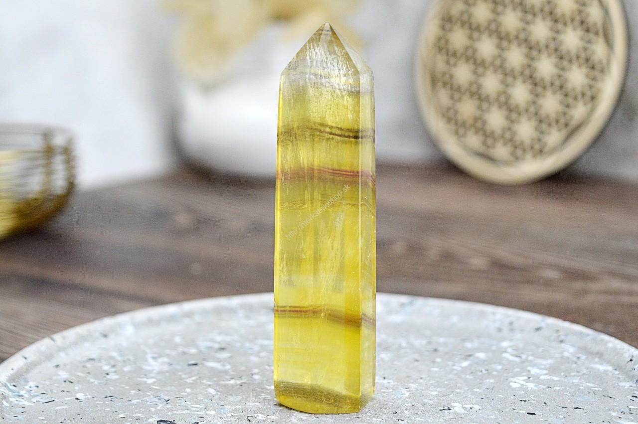 Generátor/ obelisk FLUORIT ŽLTÝ #5– Dosiahnutie cieľov, Tvorivá energia, Očista, Meditácia