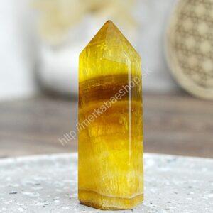 Generátor/ obelisk FLUORIT ŽLTÝ #6– Dosiahnutie cieľov, Tvorivá energia, Očista, Meditácia