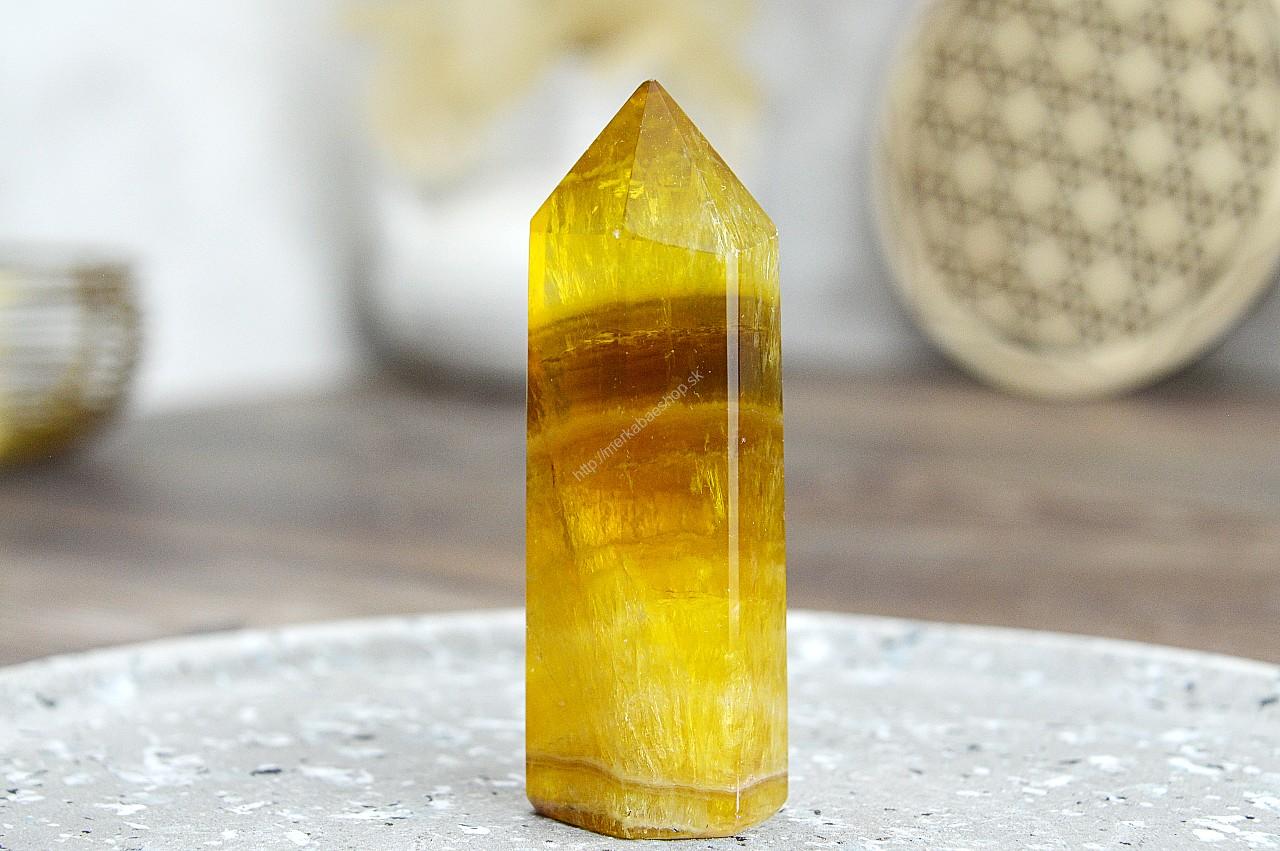 Generátor/ obelisk FLUORIT ŽLTÝ #6– Dosiahnutie cieľov, Tvorivá energia, Očista, Meditácia
