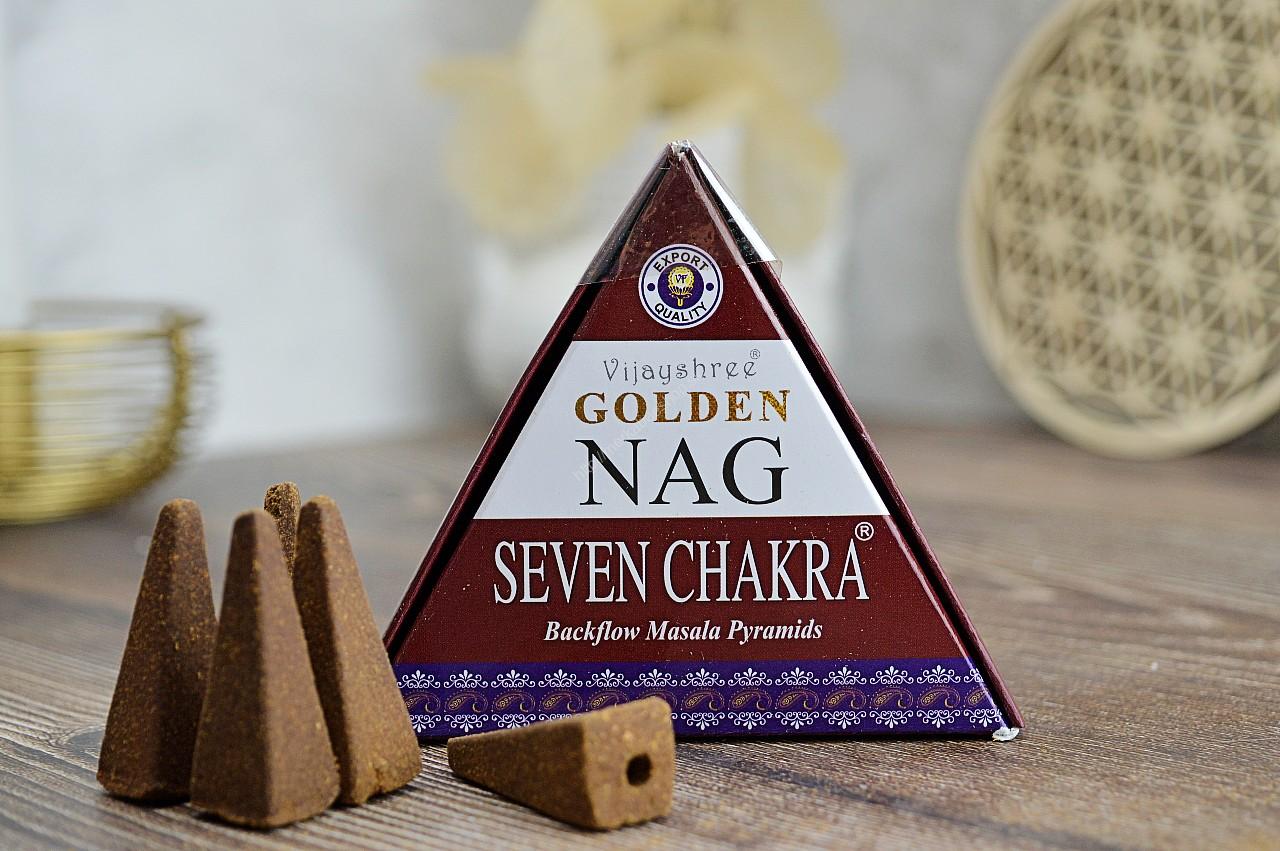 Vonné kužele Tečúci dym/ back flow Golden Nag - 7 ČAKIER
