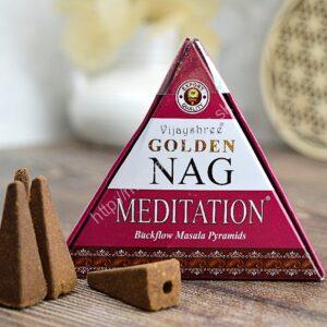 Vonné kužele Tečúci dym/ back flow Golden Nag - MEDITATION