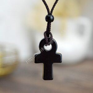 Náhrdelník ANKH ČIERNY OBSIDIÁN