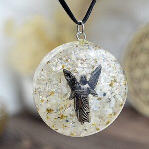 ORGONITOVÝ energetický OCHRANNÝ Amulet Archanjel GABRIEL +Krištáľ + Mesačný kameň