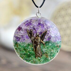 ORGONITOVÝ energetický OCHRANNÝ Amulet Archanjel RAFAEL +Ametyst + Avanturín