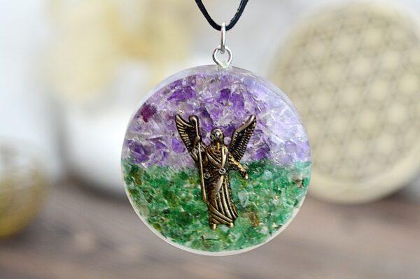 ORGONITOVÝ energetický OCHRANNÝ Amulet Archanjel RAFAEL +Ametyst + Avanturín
