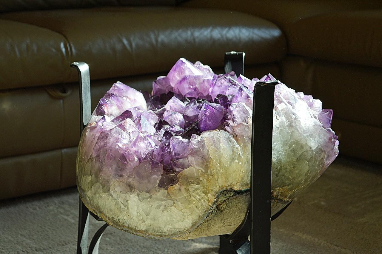 Ametystový konferenčný stolík +sklo #63kg - Božskosť, Intuícia, Rovnováha, pokojný Spánok - Extra Kvalita