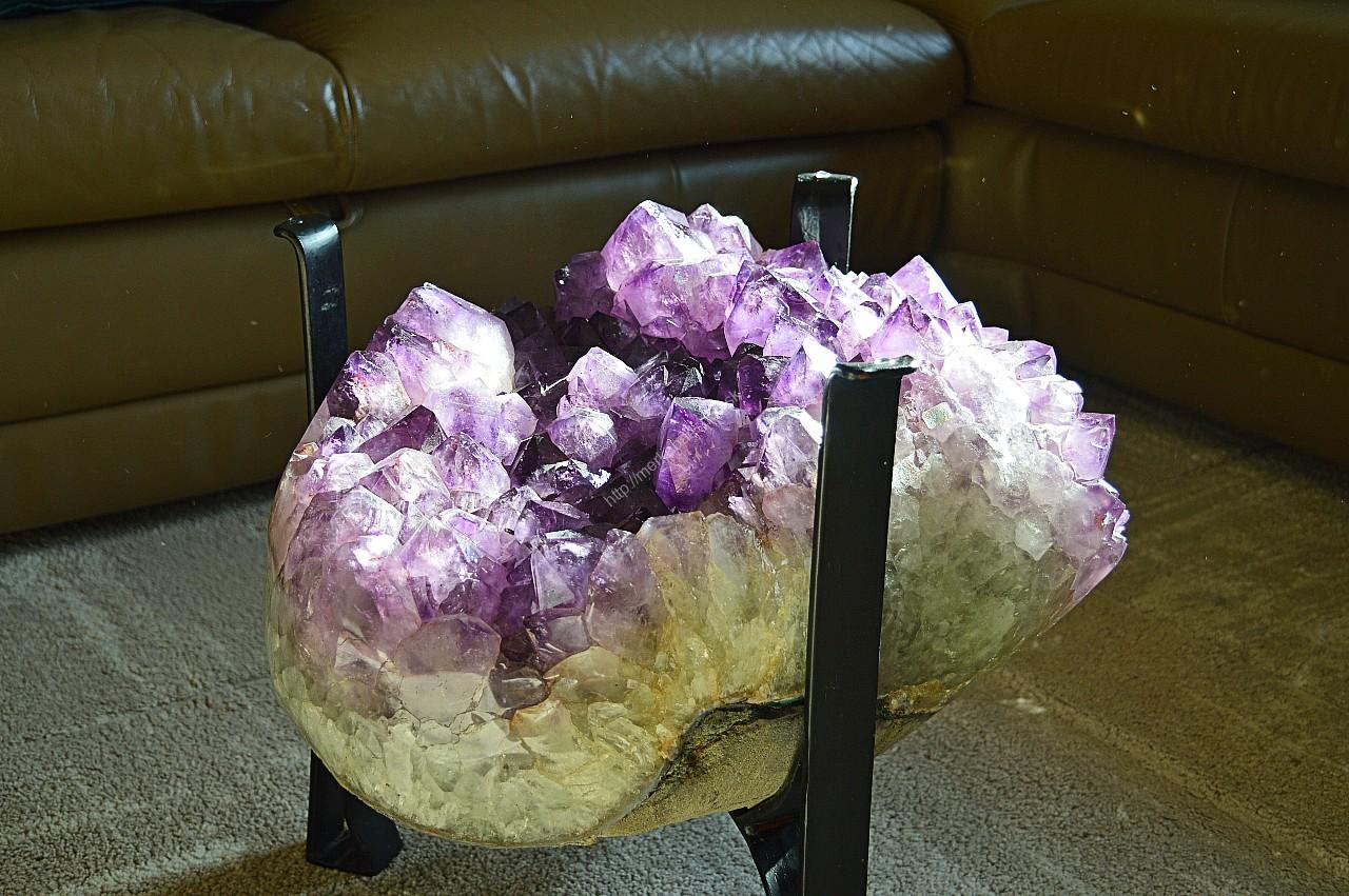 Ametystový konferenčný stolík +sklo #63kg - Božskosť, Intuícia, Rovnováha, pokojný Spánok - Extra Kvalita