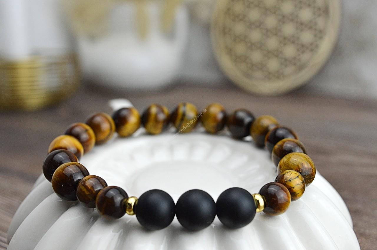 Náramok TIGRIE OKO + ČIERNY ÓNYX 10mm - Silná Ochrana, Eliminácia Stresu a Strachu – Obrázok 2