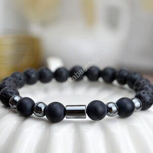 HEMATIT+ÓNYX+LÁVA - Veľmi silná Ochrana, Sebavedomie, Silné Uzemnenie, Sila, Šťastie