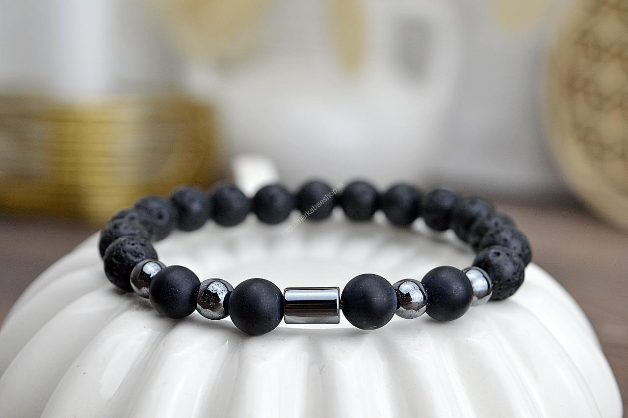 HEMATIT+ÓNYX+LÁVA - Veľmi silná Ochrana, Sebavedomie, Silné Uzemnenie, Sila, Šťastie