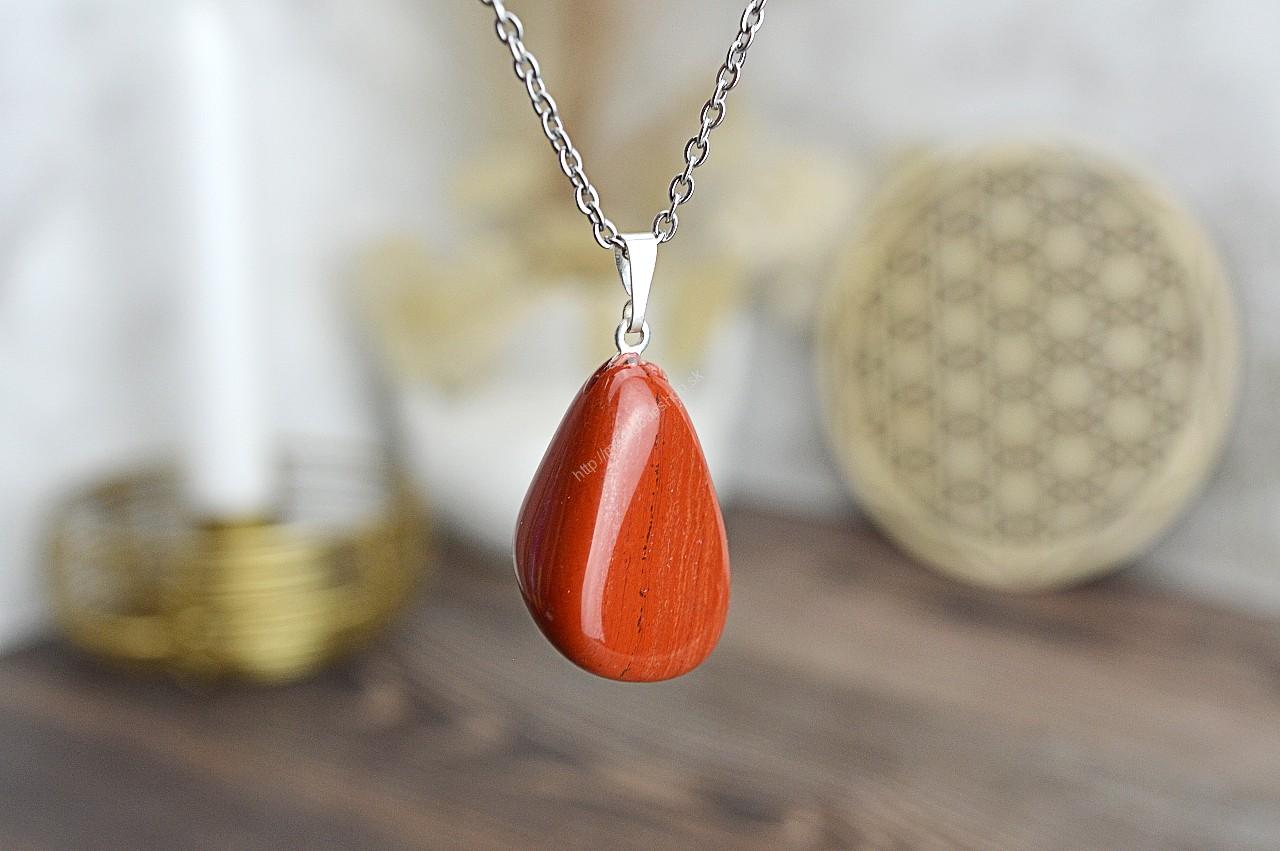 prívesok JASPIS ČERVENÝ – Psychická stabilita, Životná Energia , Sila, Sexuálna Energia