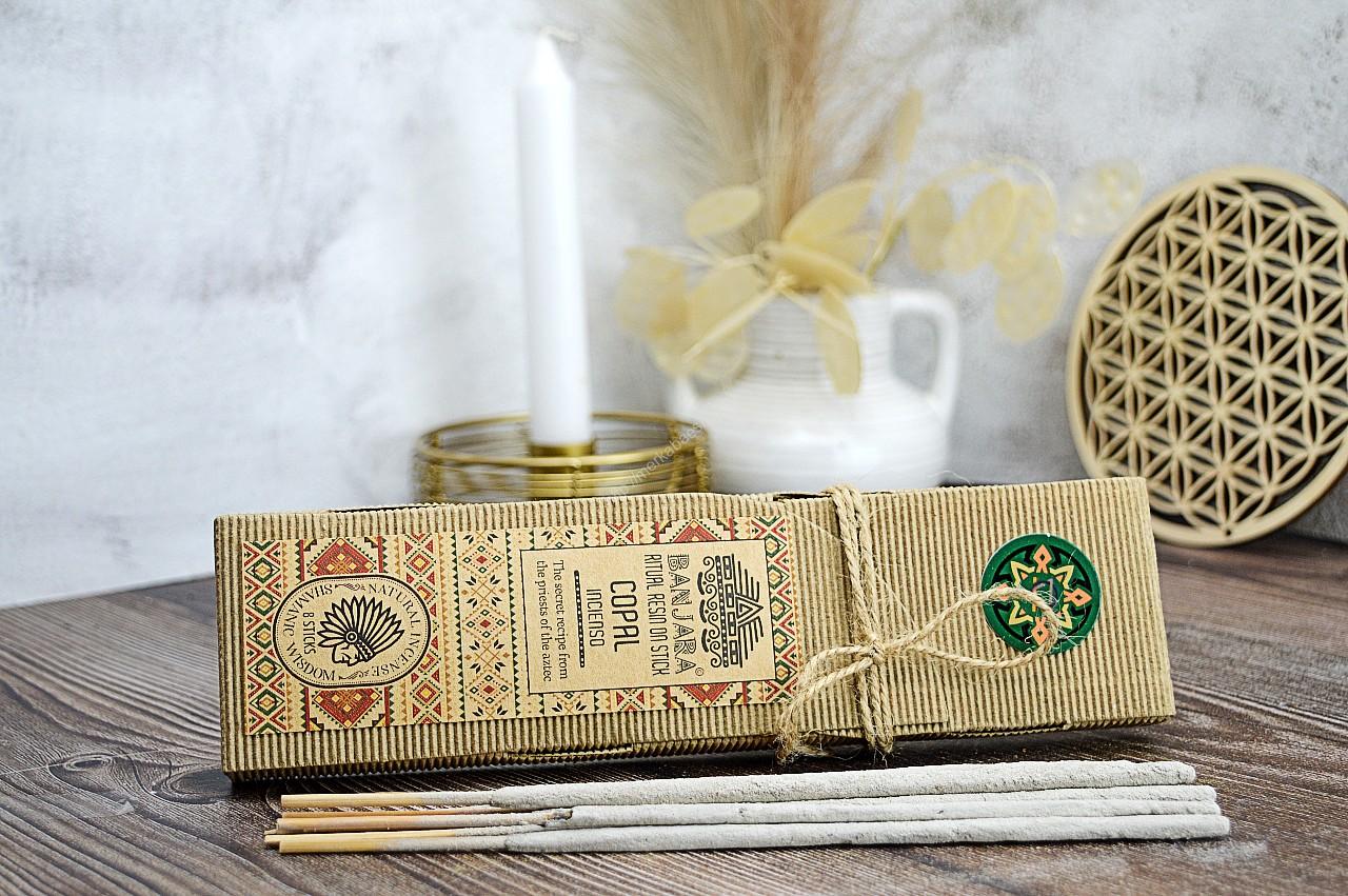 Prírodné dlho horiace Živicové vonné tyčinky BANJARA Rituálna edícia - KOPÁL