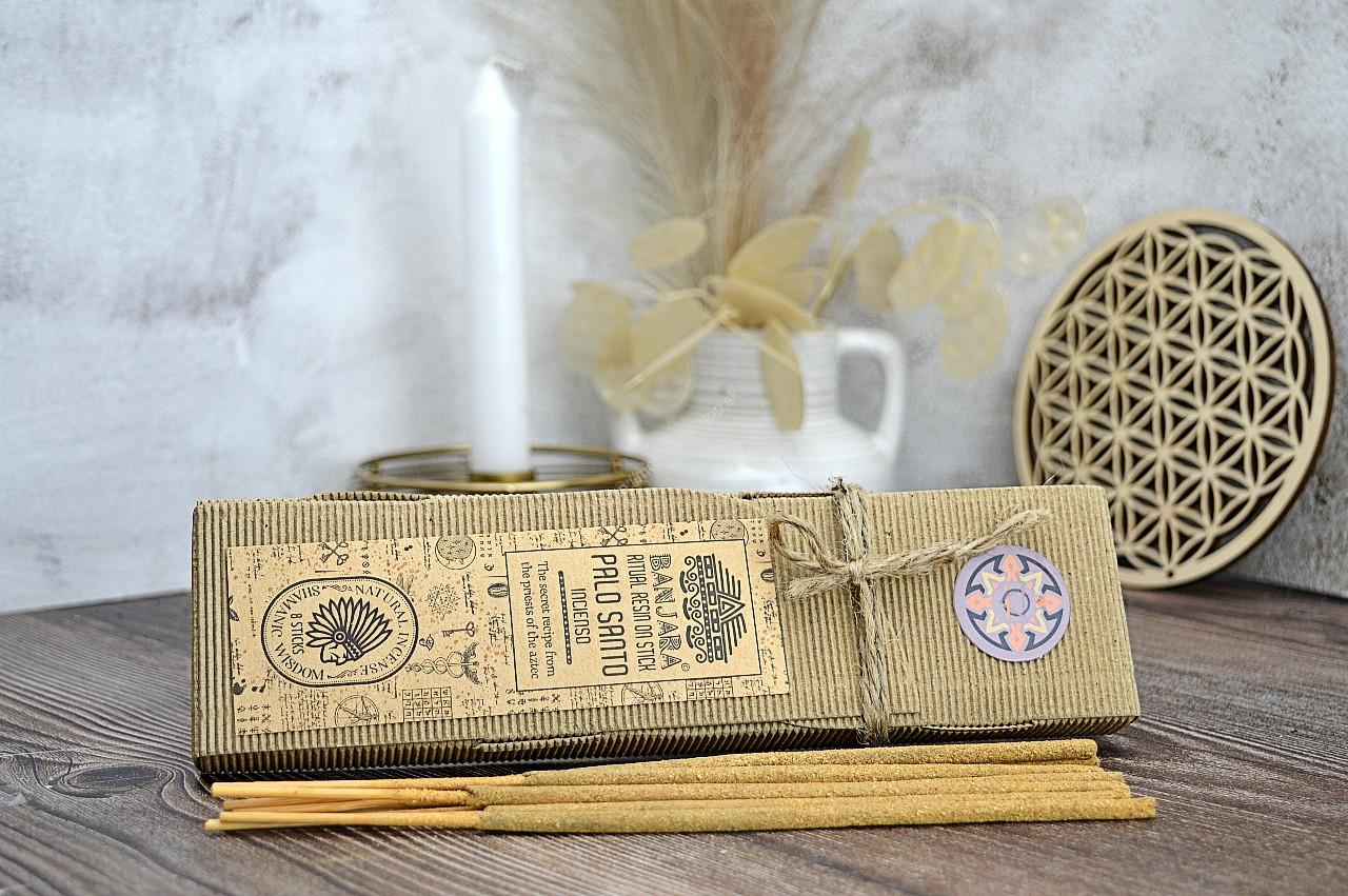 Prírodné dlho horiace Živicové vonné tyčinky BANJARA Rituálna edícia - PALO SANTO