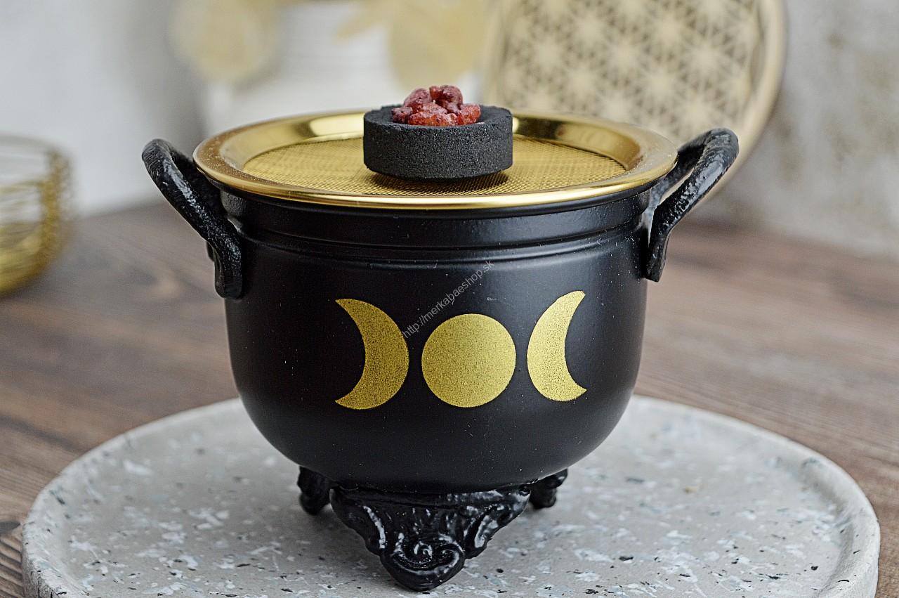 Kovová Kadidelnica čierna - TROJITÝ MESIAC – Obrázok 2