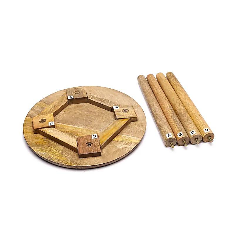 Príručný stolík vyrobený z masívneho Mangovníkového dreva -KVET ŽIVOTA – Obrázok 4