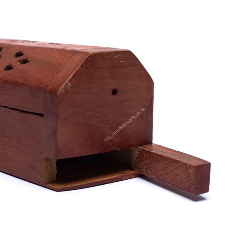 Stojan na vonné tyčinky a kužele Truhlička z mangového dreva JIN JANG – Obrázok 3