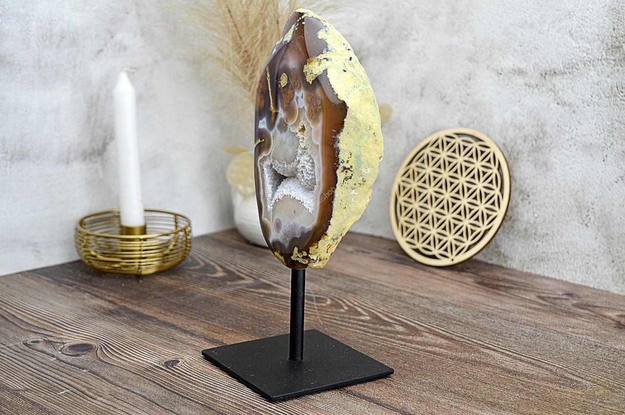 ACHATOVÁ Geóda na stojane #4 1,55kg -Duchovný rast, Emocionálna úľava, Odvaha, Harmónia AAA Kvalita – Obrázok 4