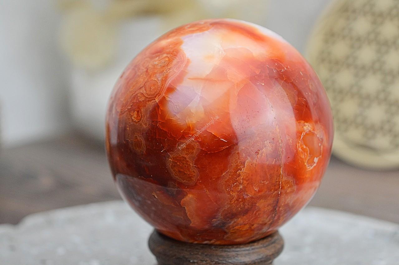 Guľa/ geóda KARNEOL #7cm- Harmónia, Energia, Kreativita, Vitalita, Sebavedomie, Sexuálna túžba Extra Kvalita – Obrázok 2