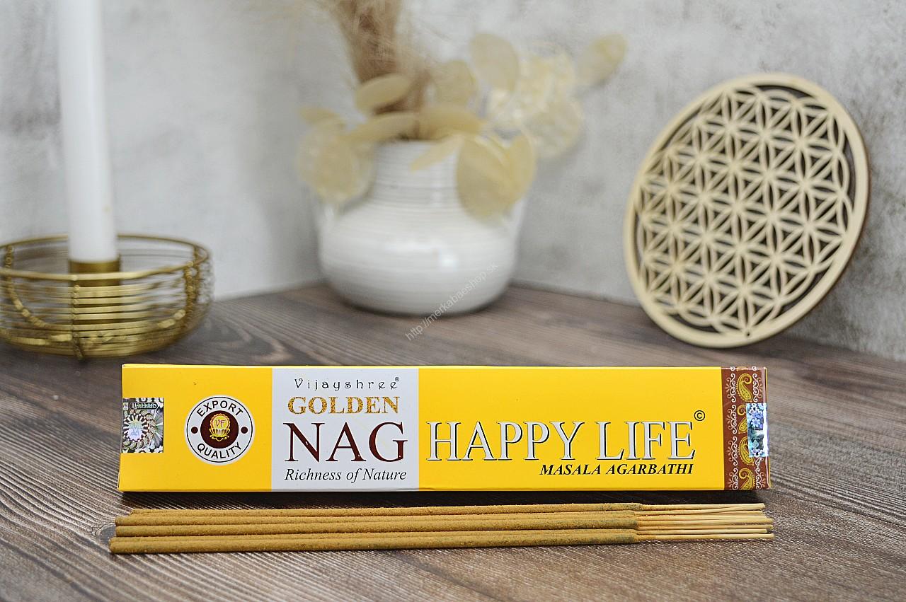 Vonné tyčinky Vijayshree Golden Nag - ŠTASTNÝ ŽIVOT Masala Agarbathi