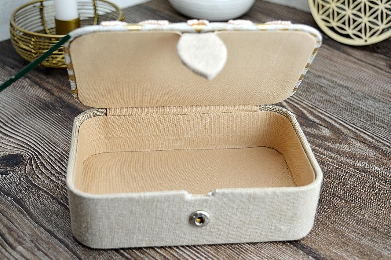 Zamatová Šperkovnica KVET ŽIVOTA podšité na Šperky, Náramky, Kozmetiku, Osobné Kryštály.... – Obrázok 4