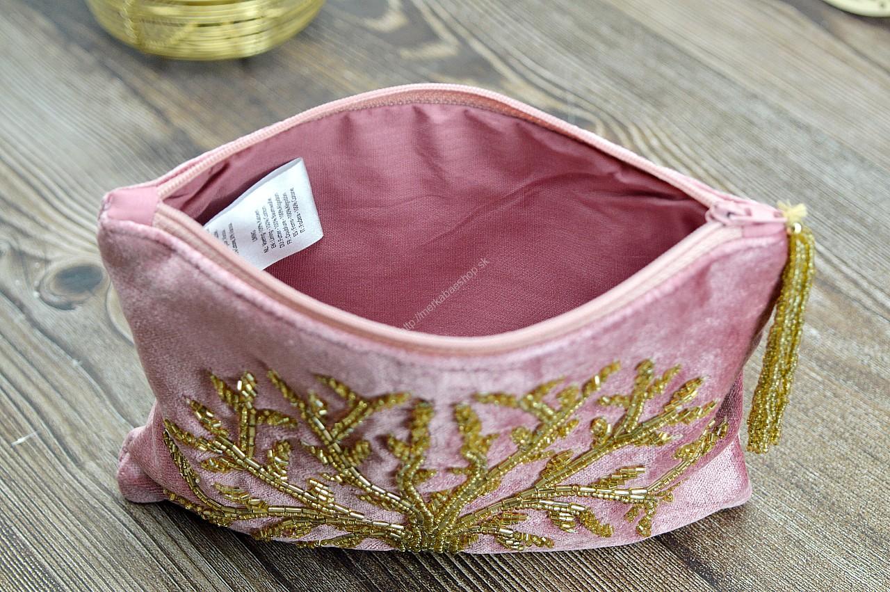 Zamatové vrecko so zipsom STROM ŽIVOTA podšité na Kozmetiku, osobné Kryštály, Karty, Šperky, Náramky ...... – Obrázok 4