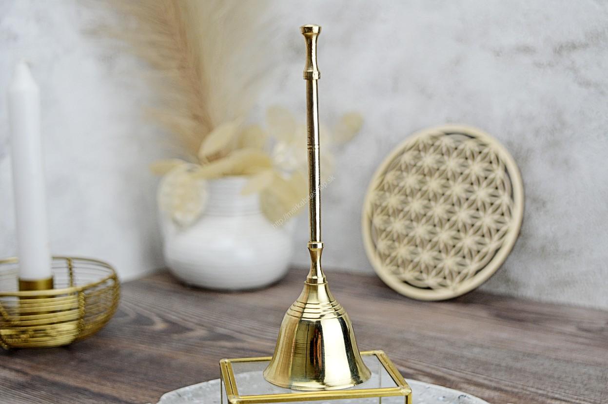 Zlatý rituálny mosadzný Zvonček