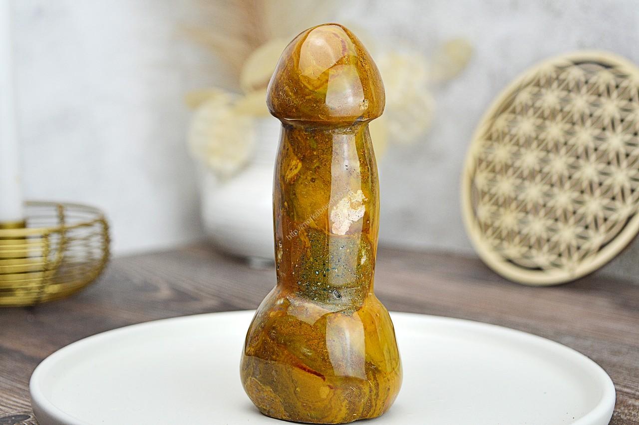 Yoni masážny falus JASPIS OCEÁN 13 cm – Obrázok 2