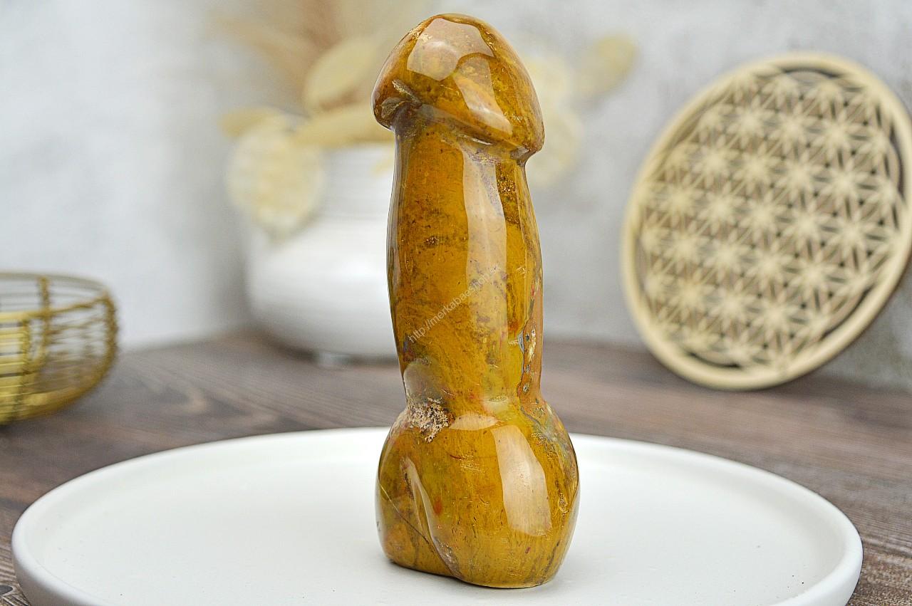 Yoni masážny falus JASPIS OCEÁN 13 cm