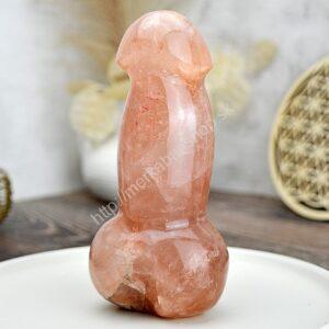 Yoni masážny falus KRIŠTÁĽ s HEMATITOM / HEMATOIT 15,5cm