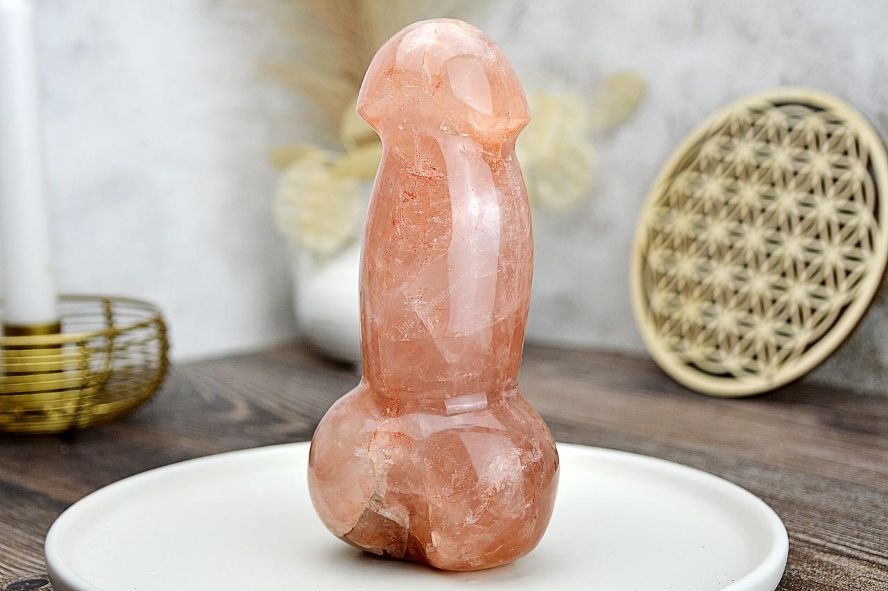 Yoni masážny falus KRIŠTÁĽ s HEMATITOM / HEMATOIT 15,5cm