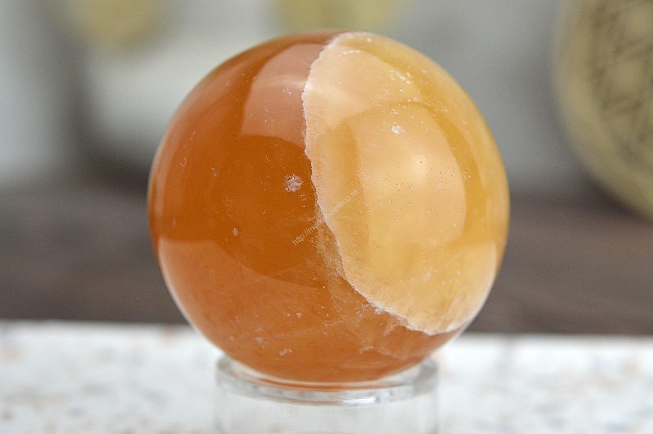 Guľa KALCIT MEDOVÝ #3 - Sebaistota, Odvaha, Očista, Anjeli, Radosť