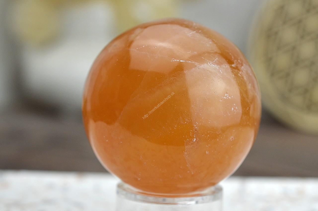 Guľa KALCIT MEDOVÝ #2 - Sebaistota, Odvaha, Očista, Anjeli, Radosť