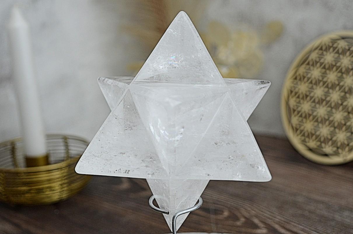 MERKABA z Brazilského KRIŠTÁĽU s Dúhami 13cm / 0,77 kg – Obrázok 2